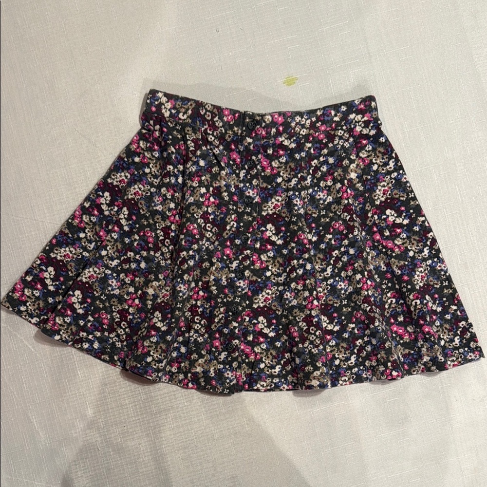 Floral Black Skirt